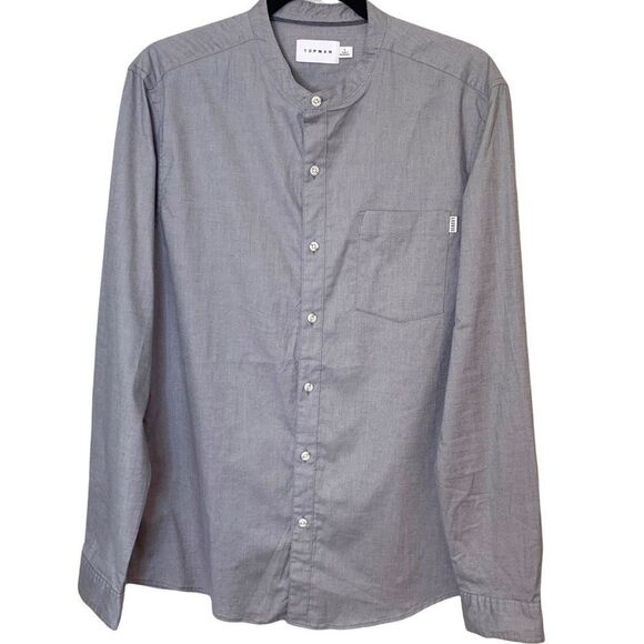 TOPMAN Long Sleeve Stretch Skinny Oxford Shirt - Picture 4 of 11